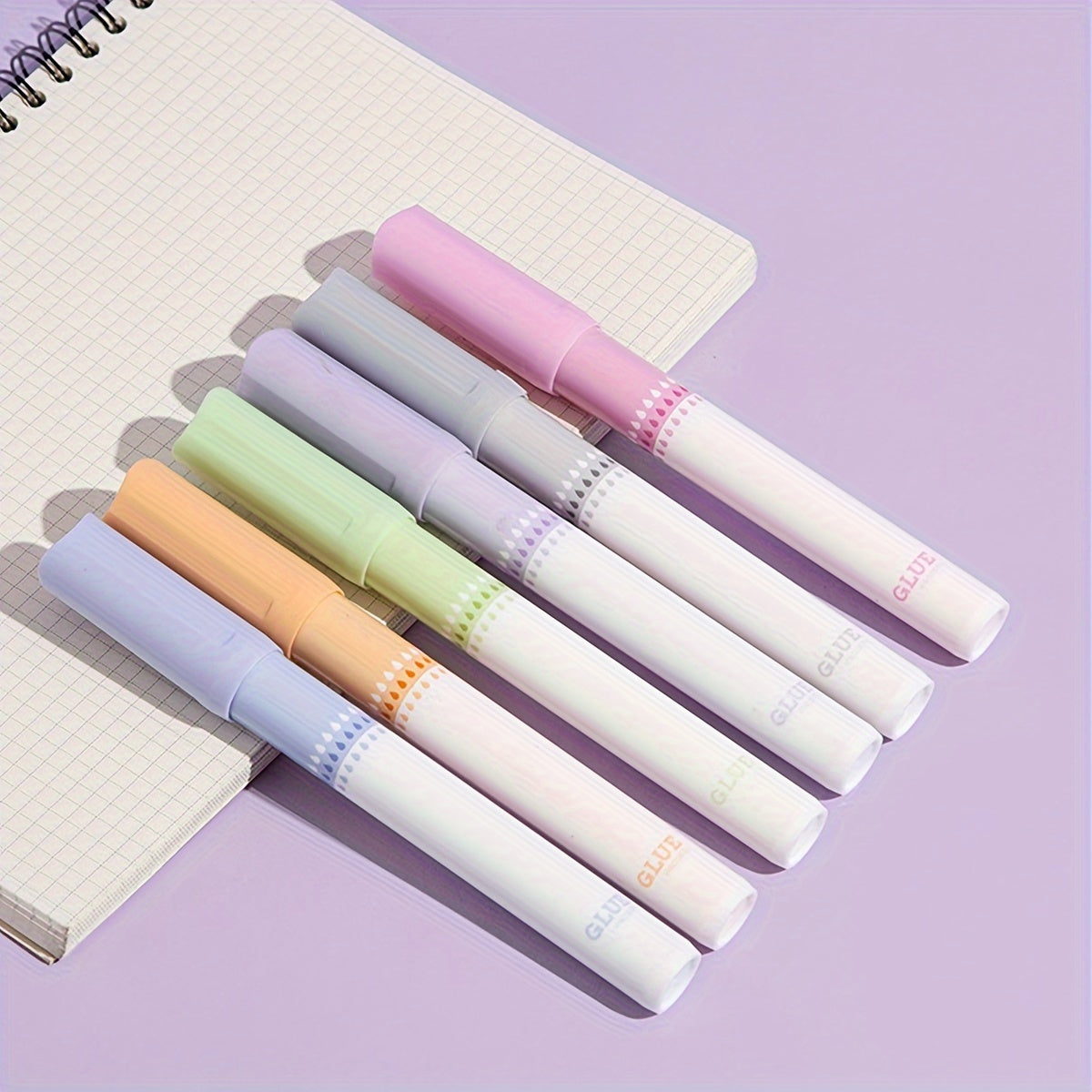 6pcs Macaron Glue Point Glue Pen for Craft Projects
