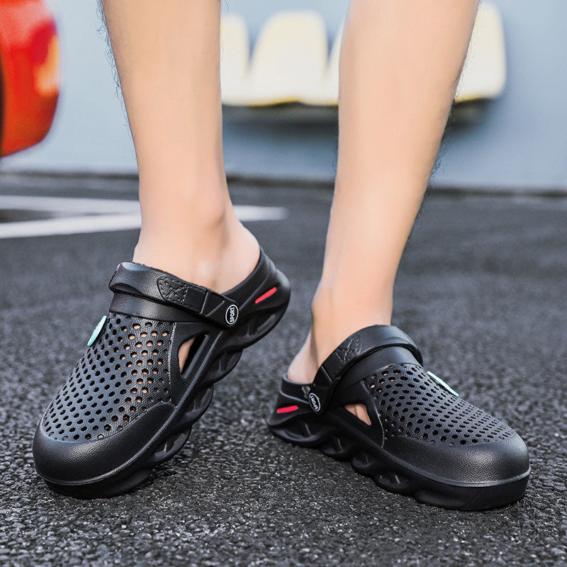 Men's Lightweight Open Back Clogs Mesh Bathing Shoes