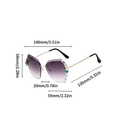 Rhinestone Gradient Sunglasses UV400 for Women