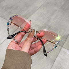 Rhinestone Gradient Sunglasses UV400 for Women