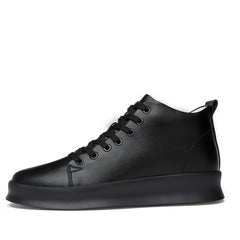 Men's Solid High Skate Shoes Lace Up Sneakers Height Increasing Elevator Shoes