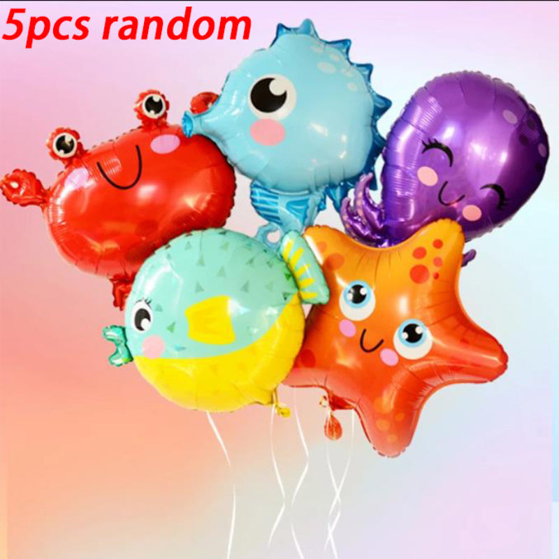 5pcs 16 Inch Mini Marine Animals Aluminum Balloon