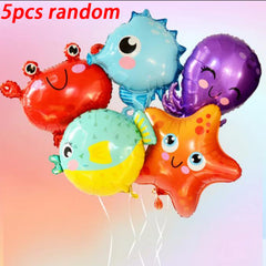 5pcs 16 Inch Mini Marine Animals Aluminum Balloon