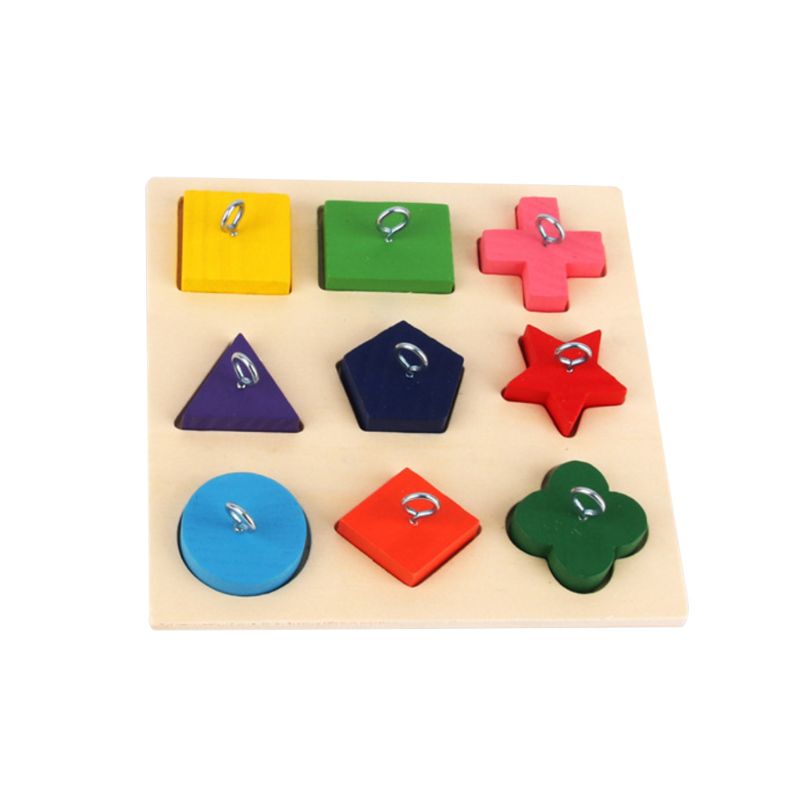 Wooden Puzzle Toys for Birds Colorful Blocks to Train Parrot