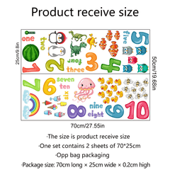 Cartoon Math Number Charts Wall Stickers for Nursery Kids Room