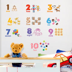 Cartoon Math Number Charts Wall Stickers for Nursery Kids Room
