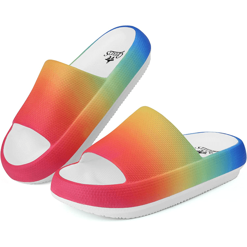 Men's Rainbow Gradient Slides Non Slip Slippers