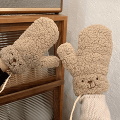 Winter Girls Bear Claw Gloves Plush Warm Hand Guards for Women