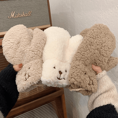 Winter Girls Bear Claw Gloves Plush Warm Hand Guards for Women