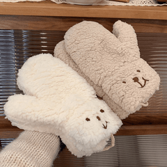 Winter Girls Bear Claw Gloves Plush Warm Hand Guards for Women