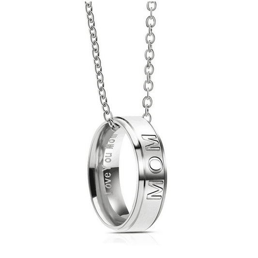 Love You Dad Mom Steel Necklace Men Women Dad Birthday Jewelry Mom Gift