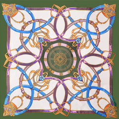 Women's Simulated Silk Square Printed Scarf Bandana Satin Shawl