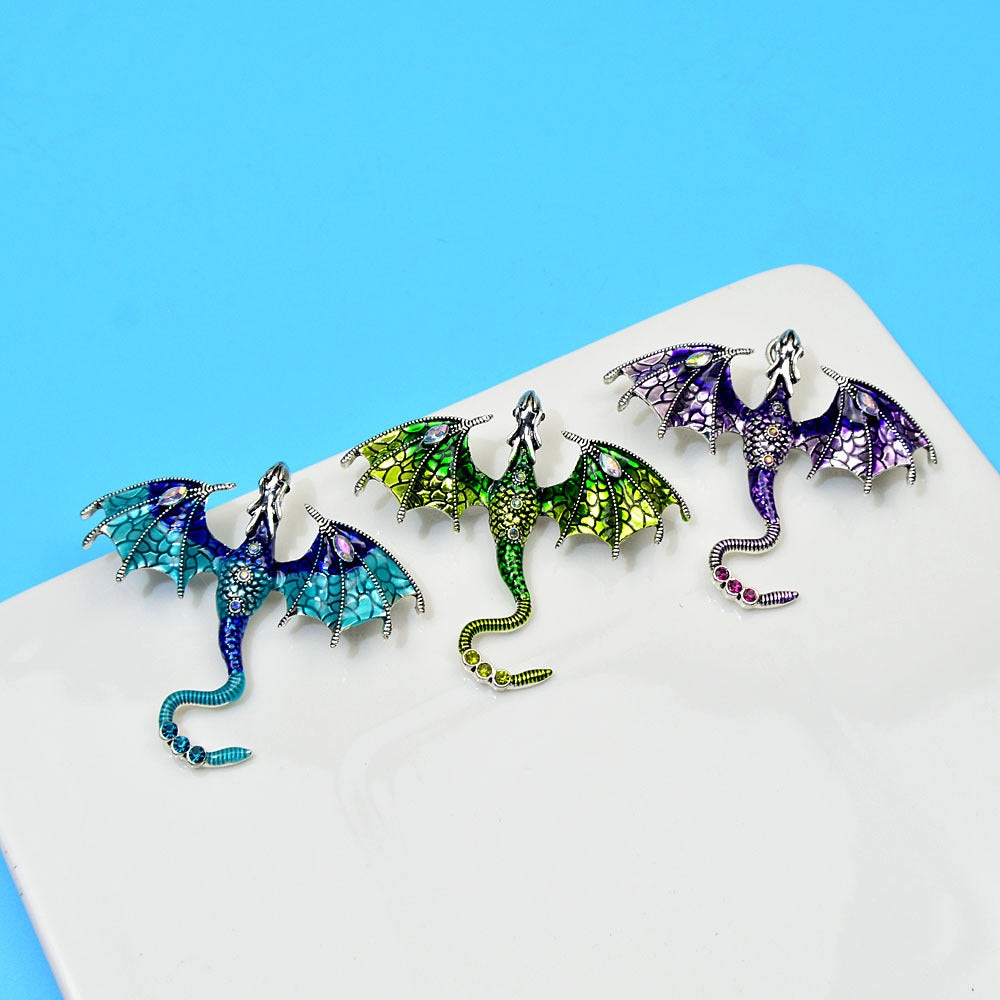 Enamel Fly Dragon Brooch Party Favor Birthday For Women