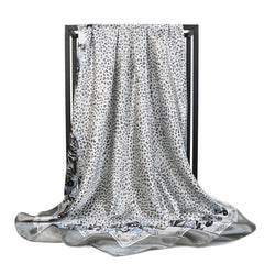 Silk Square Printed Scarf Turban Satin Shawl Ladies Accessories