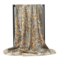 Simulated Silk Square Printed Scarf Turban Ladies Accessories Satin Shawl