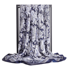 Simulated Silk Square Printed Scarf Turban Ladies Accessories Satin Shawl