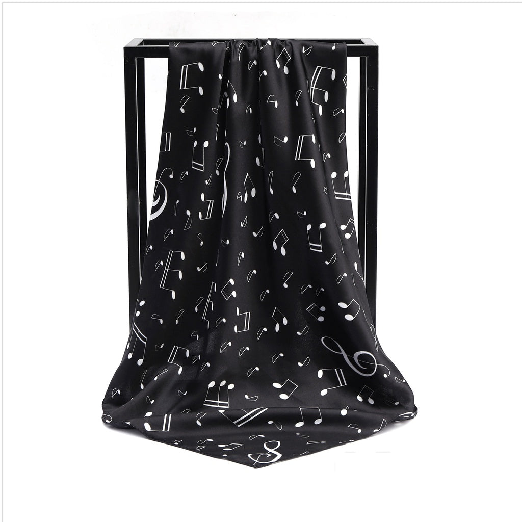 Square Printed Scarf Turban Ladies Satin Shawl