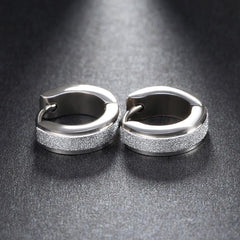 316L Stainless Steel Women Matte Hoop Earrings