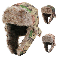 Camouflage Fleece Thermal Winter Hat with Ear Protection