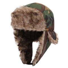 Camouflage Fleece Thermal Winter Hat with Ear Protection