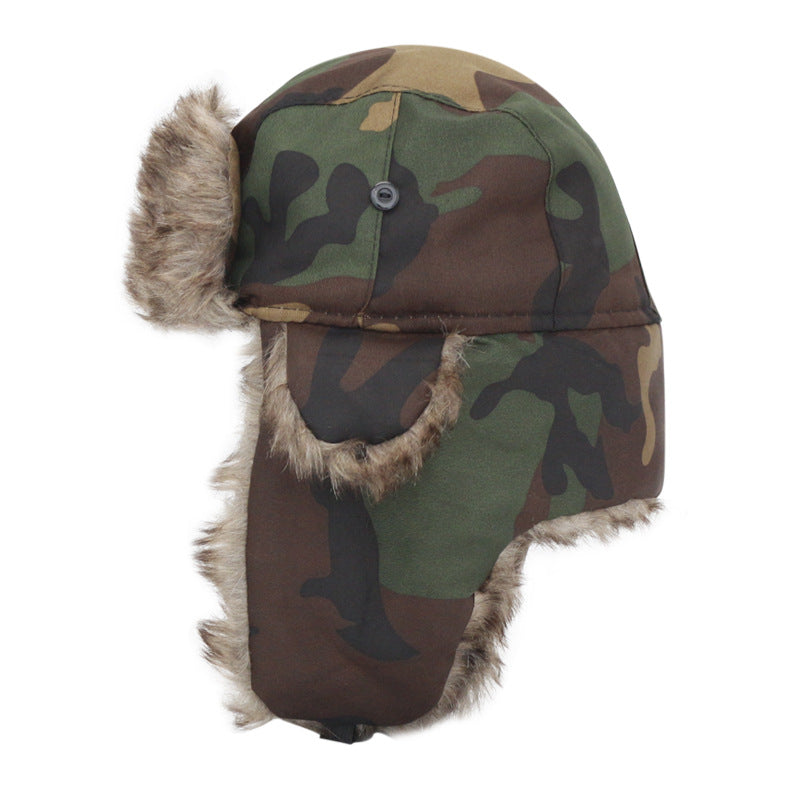 Camouflage Fleece Thermal Winter Hat with Ear Protection