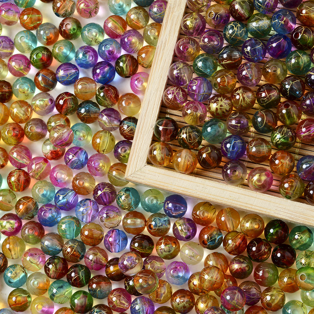 50pcs 8mm Mix Double Acrylic Spacer Beads for Bracelet Necklace DIY