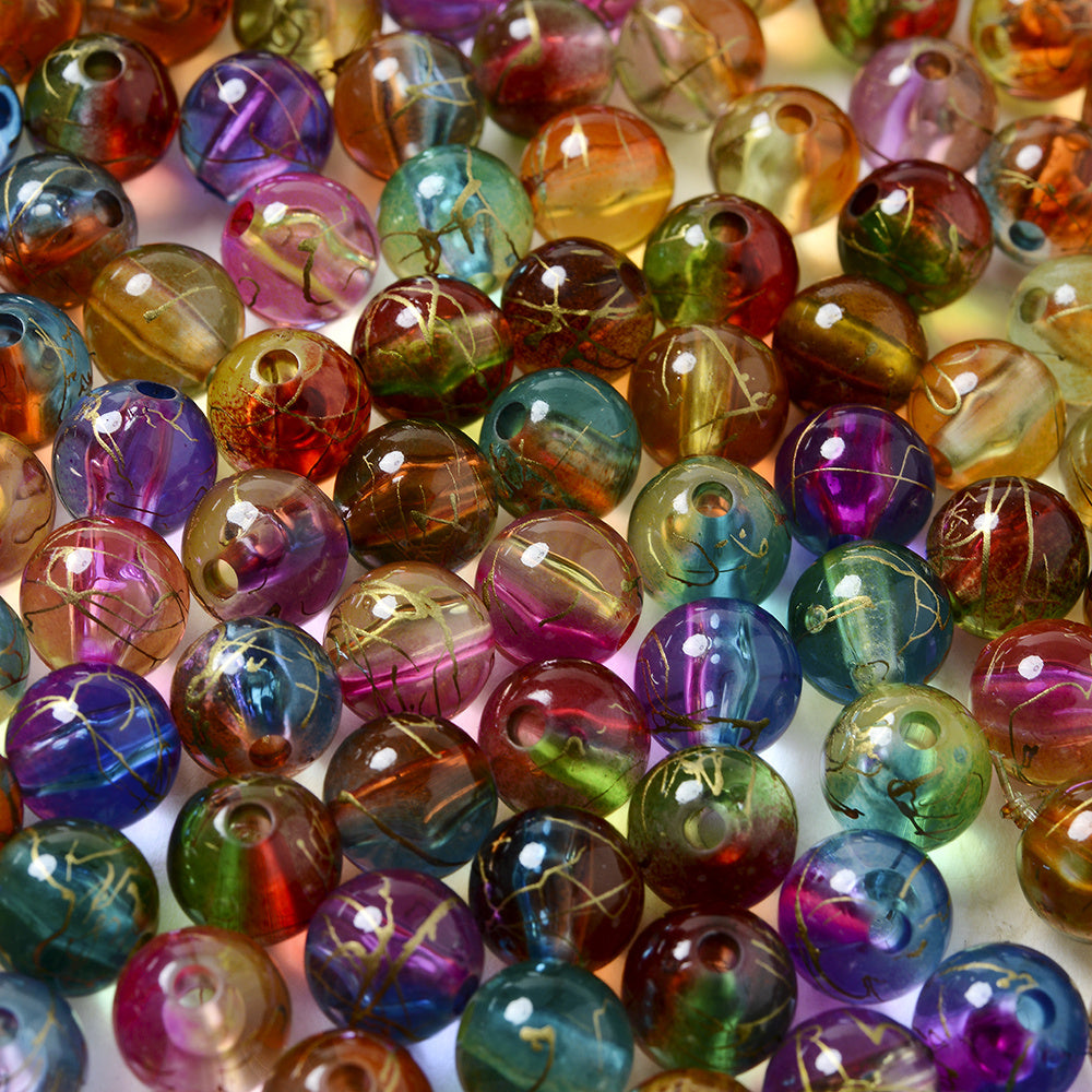 50pcs 8mm Mix Double Acrylic Spacer Beads for Bracelet Necklace DIY
