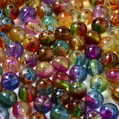 50pcs 8mm Mix Double Acrylic Spacer Beads for Bracelet Necklace DIY