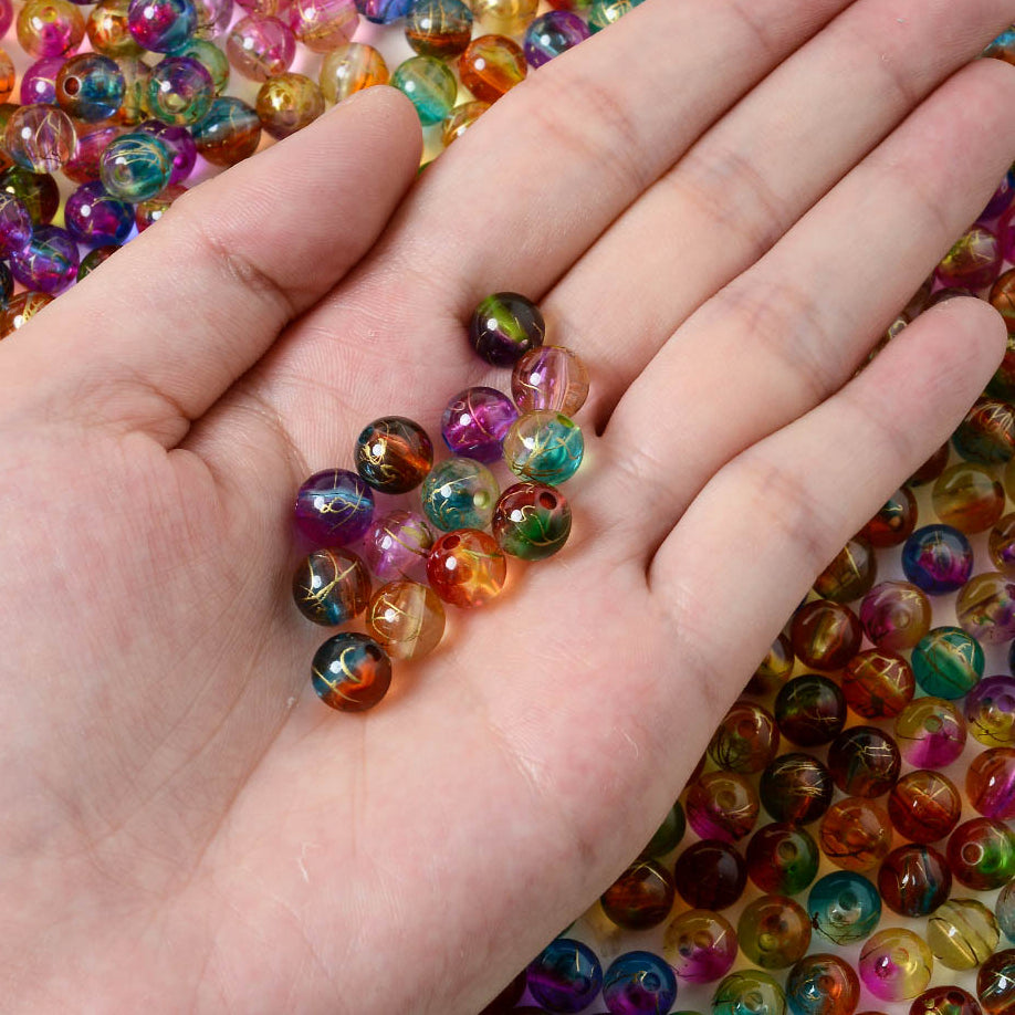 50pcs 8mm Mix Double Acrylic Spacer Beads for Bracelet Necklace DIY