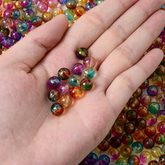 50pcs 8mm Mix Double Acrylic Spacer Beads for Bracelet Necklace DIY