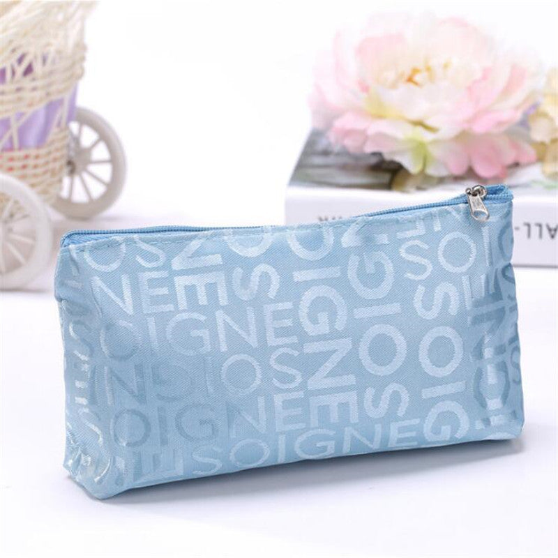 Letter Detail Cosmetic Bag Cosmetic Organizer Versatile Travel Toiletry Bag