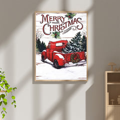 Christmas Diamond Painting Red Truck Diamond Art Kit
