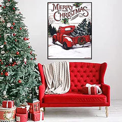Christmas Diamond Painting Red Truck Diamond Art Kit