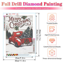 Christmas Diamond Painting Red Truck Diamond Art Kit