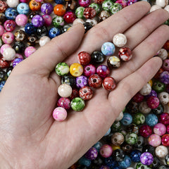 100PCS 8mm Cracked Acrylic Beads for Jewelry Making DIY