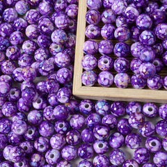 100PCS 8mm Cracked Acrylic Beads for Jewelry Making DIY