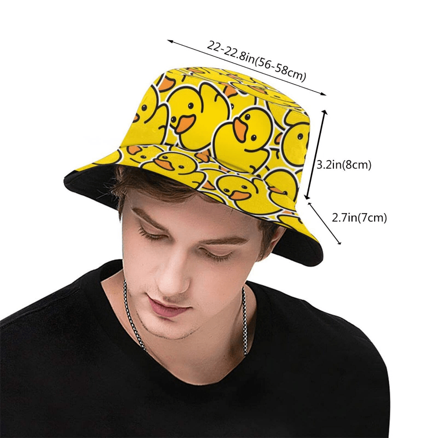 Yellow Bucket Hat Cartoon Casual Sunscreen Fisherman Cap