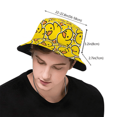 Yellow Bucket Hat Cartoon Casual Sunscreen Fisherman Cap