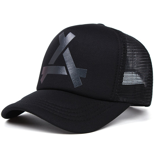 Letter Embroidered Trucker Hat Unisex Adjustable Snapback Mesh Baseball Cap