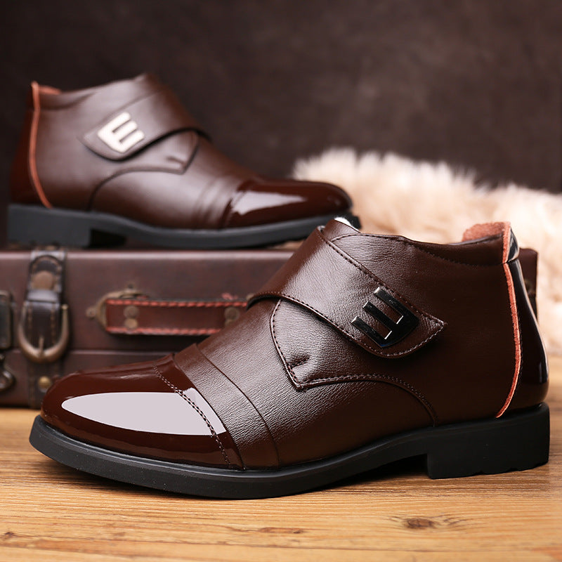 Men's Warm Fleece Snow Boots Cozy Ankle Boots Plush Comfy Outdoor Hiking Shoes