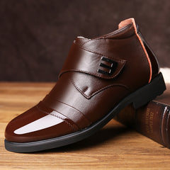 Men's Warm Fleece Snow Boots Cozy Ankle Boots Plush Comfy Outdoor Hiking Shoes