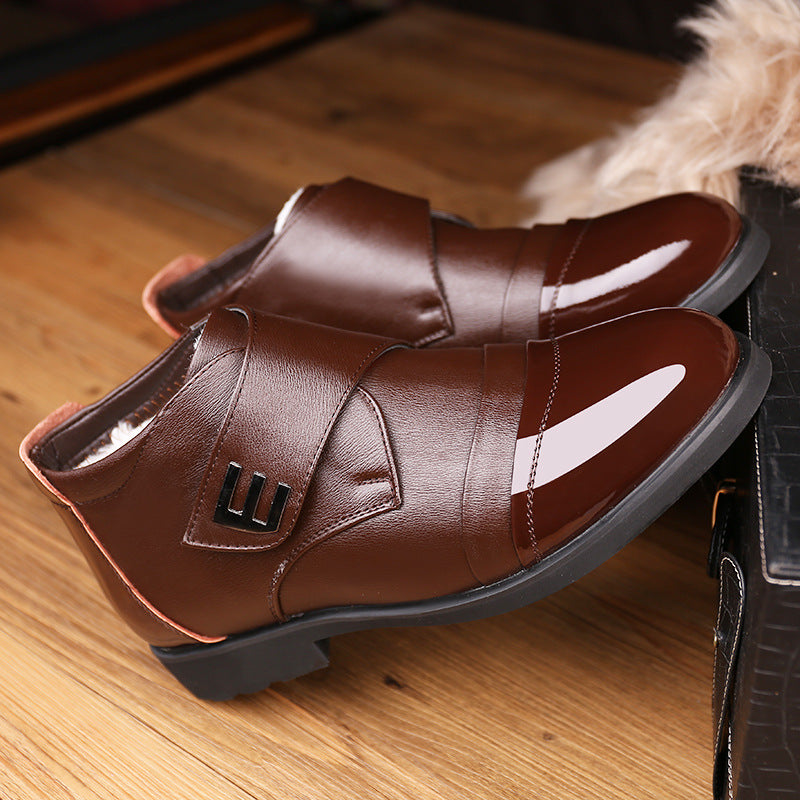 Men's Warm Fleece Snow Boots Cozy Ankle Boots Plush Comfy Outdoor Hiking Shoes