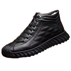 Men's Snow Boots Warm Fleece Cozy Ankle Boots Plush Outdoor Hiking Shoes Winter