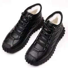 Men's Snow Boots Warm Fleece Cozy Ankle Boots Plush Outdoor Hiking Shoes Winter