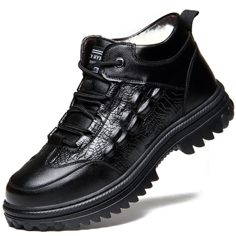 Men's Snow Boots Fleece Non slip Ankle Boots Warm Outdoor Hiking Shoes