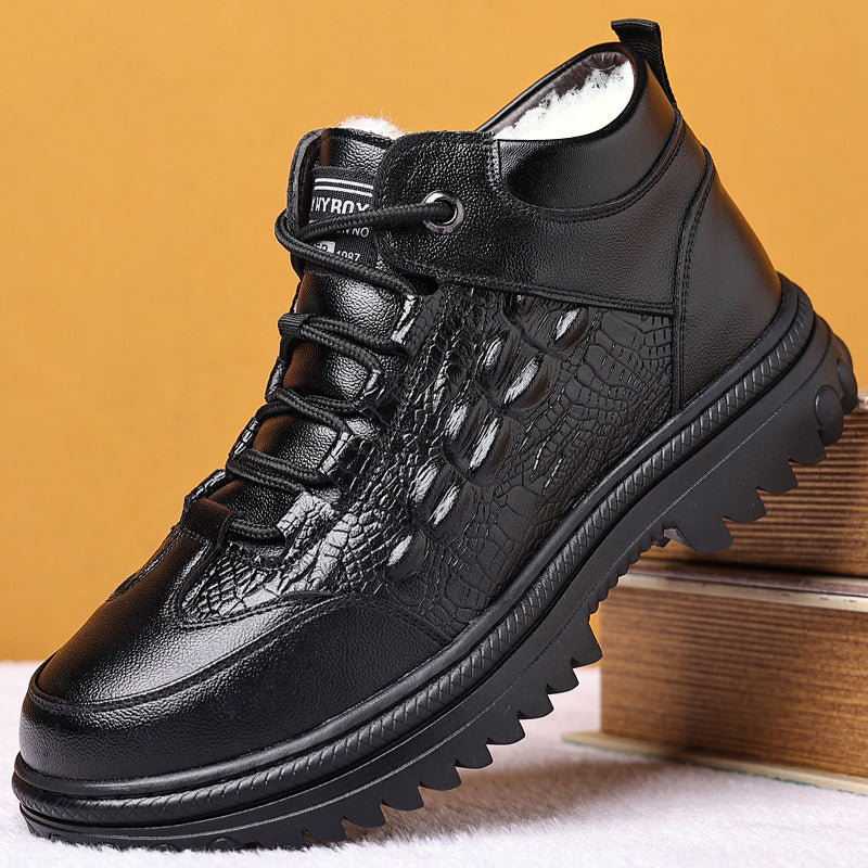 Men's Snow Boots Fleece Non slip Ankle Boots Warm Outdoor Hiking Shoes