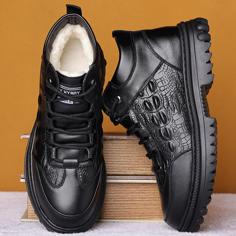 Men's Snow Boots Fleece Non slip Ankle Boots Warm Outdoor Hiking Shoes