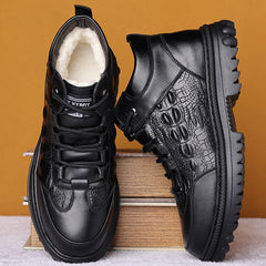 Men's Snow Boots Fleece Non slip Ankle Boots Warm Outdoor Hiking Shoes