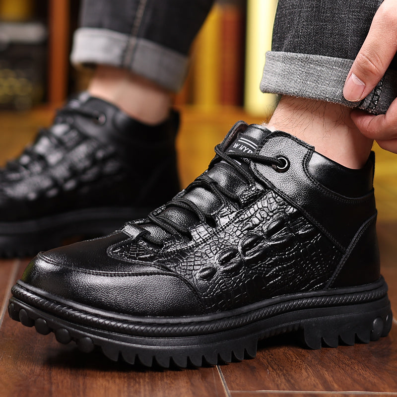 Men's Snow Boots Fleece Non slip Ankle Boots Warm Outdoor Hiking Shoes