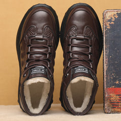 Men's Snow Boots Fleece Non slip Ankle Boots Warm Outdoor Hiking Shoes